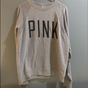 PINK Gray Pullover Sweatshirt!